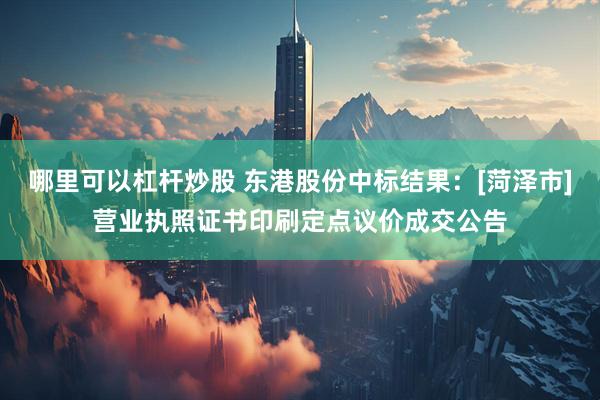 哪里可以杠杆炒股 东港股份中标结果：[菏泽市]营业执照证书印刷定点议价成交公告